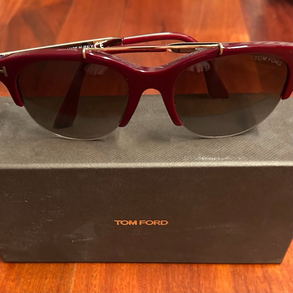 Tom Ford "Adrienne" Sunglasses Burgundy